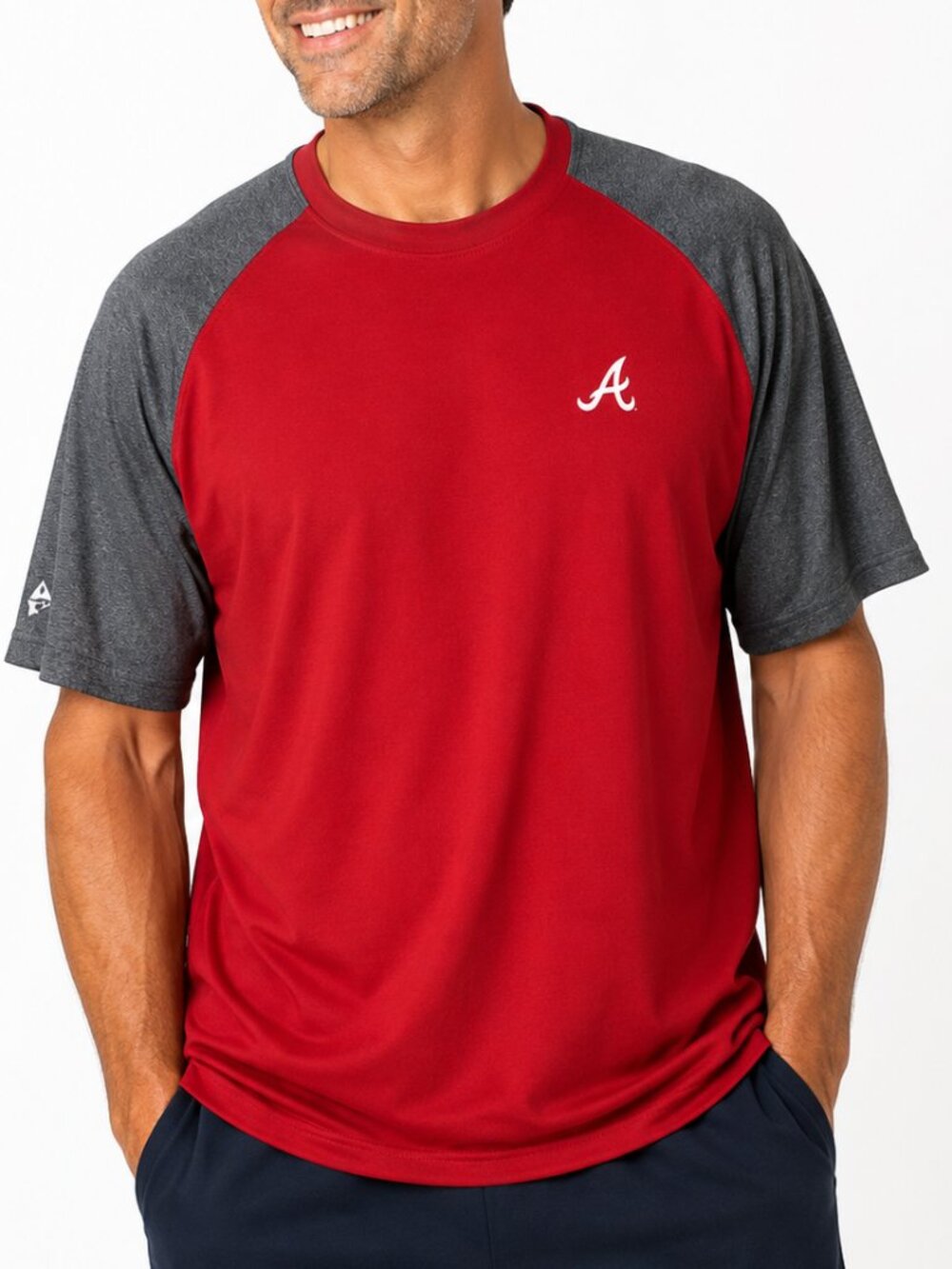 Majestic Atlanta Braves Shirt 2XL MLB Baseball Tee Red Gray